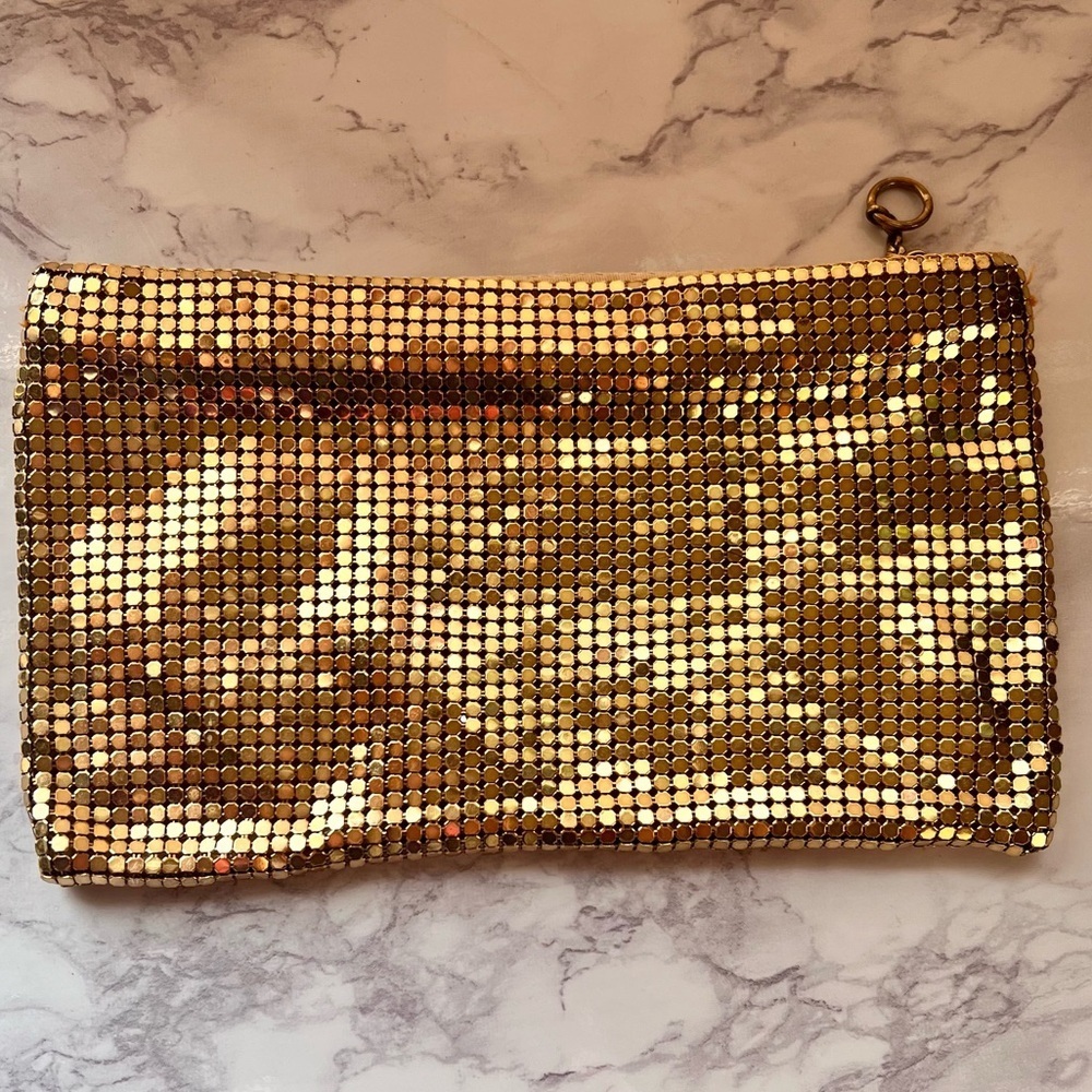 Vintage Duramesh Fifth Avenue Gold Mesh Mirror Ball Clutch Purse 1940s - Picture 2 of 8